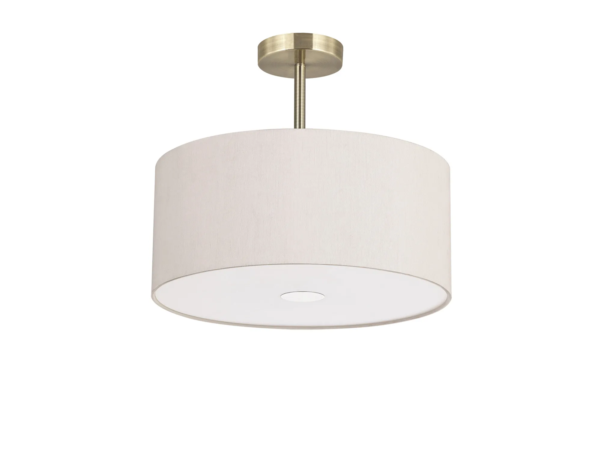 Baymont 40cm Semi Flush 3 Light Antique Brass, Nude Beige/Moonlight, Frosted Diffuser DK0368  Deco Baymont AB NU